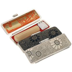 印鑑ケース 2本 訂正印 認印2本収納 朱肉付き ウインドケース 2本用