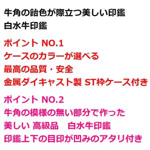 銀行印 実印 印鑑 オランダ水牛 白水牛 牛角...の詳細画像5