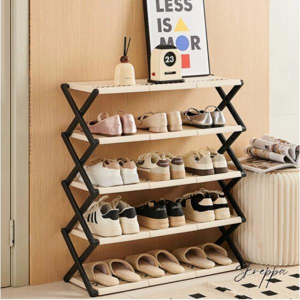 シューズラック 3段 4段 5段 玄関収納 部屋 折りたたみ 折り畳み式 安全安心 靴棚 下足箱 靴...