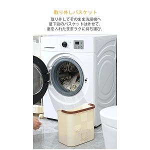 ランドリーワゴン 大容量 ランドリーバスケット...の詳細画像3
