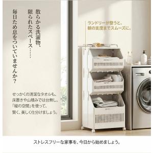 ランドリーワゴン ランドリーバスケット キャス...の詳細画像1