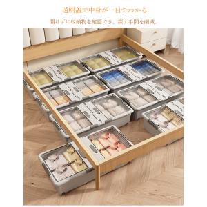 ベッド下収納ボックス 透明蓋付き 引き出し式 ...の詳細画像5