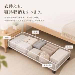 ベッド下収納ボックス 鉄製 キャスター付き 低...の詳細画像1