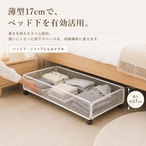 ベッド下収納ボックス 鉄製 キャスター付き 低...の詳細画像2