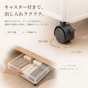 ベッド下収納ボックス 鉄製 キャスター付き 低...の詳細画像3