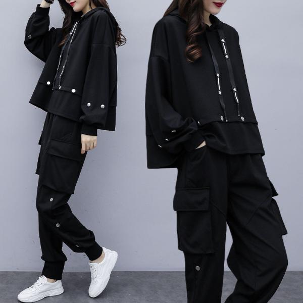 ジャージ レディース 上下セット 長袖 春秋 2点セット セットアップ 40代 パーカー 長ズボン ...