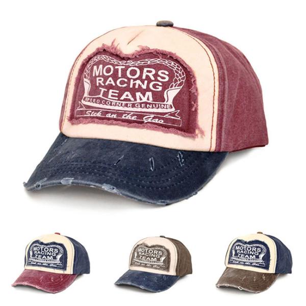 ダメージキャップ ワッペン ロゴ マーク レディース メンズ 綿 ベースボールキャップ 帽子 ハット...