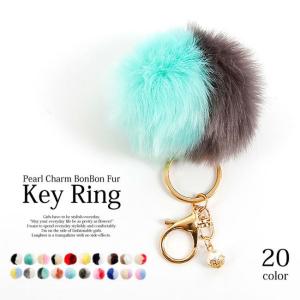 FENDI（フェンディ） チャーム ファー/レザー レッド/ブルー