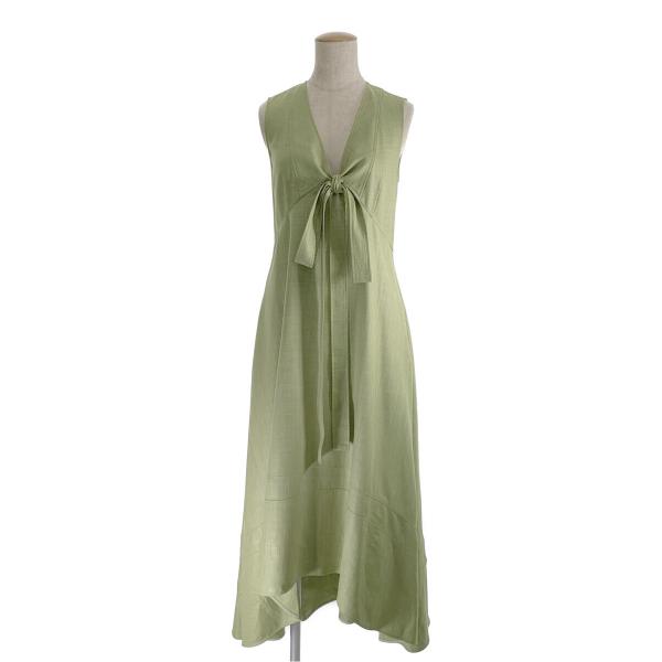 アディアム ワンピース SLEEVELESS NECK TIE DRESS ノースリーブ 0