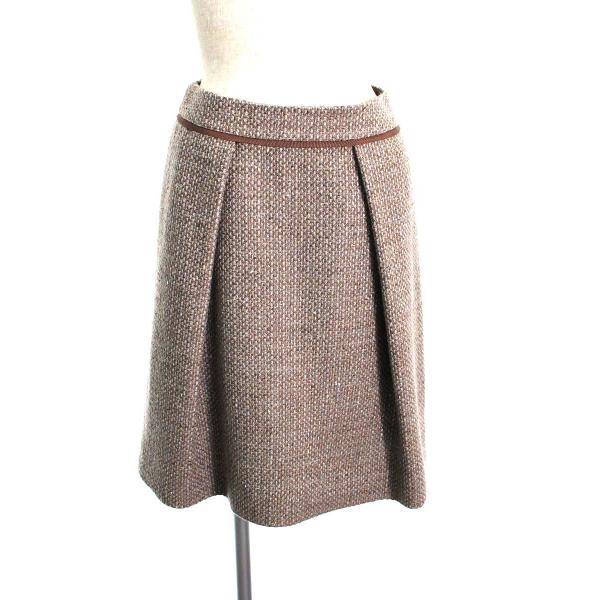 フォクシーブティック スカート Skirt Tweed Trapeze 総柄 38