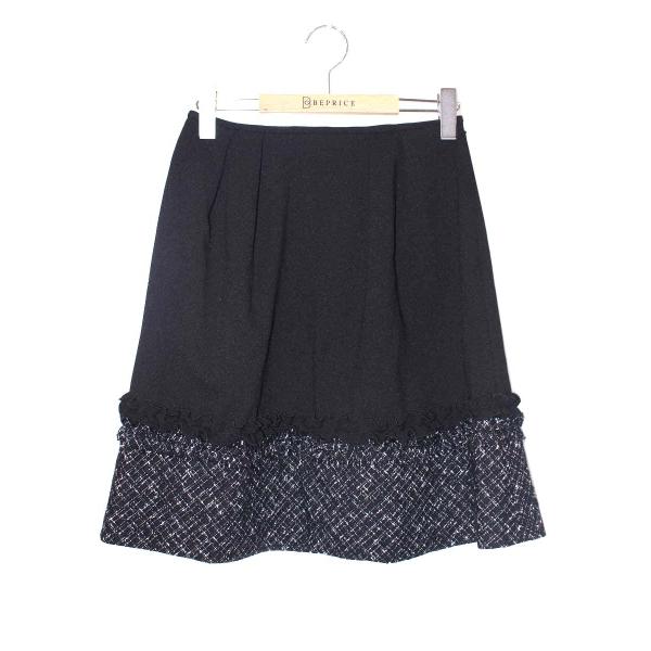 エムズグレイシー 727703 36 ブラック ツィード フリル IT3V7CSS6Y98