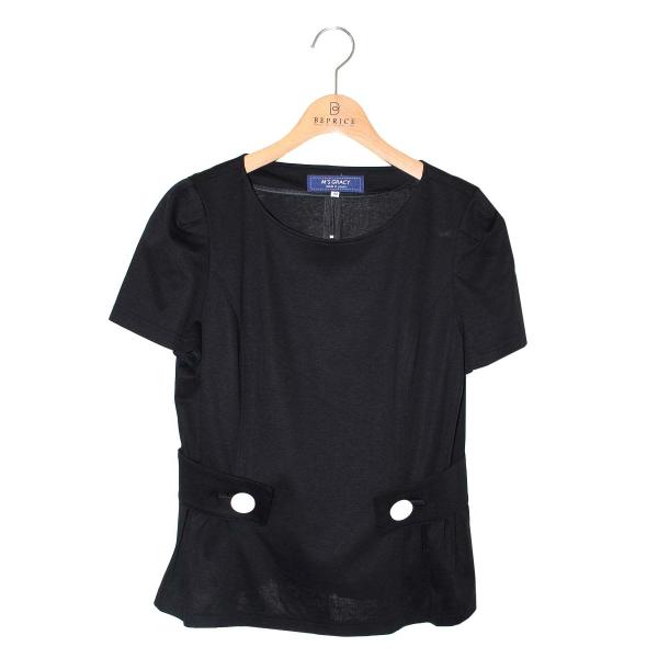 エムズグレイシー Monotone Cut sew 815312 Tシャツ カットソー 40 ブラッ...