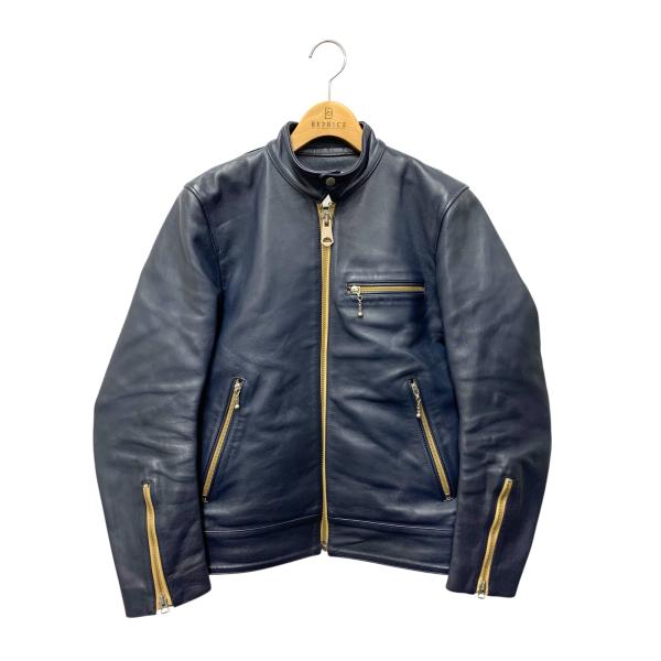 サンセットベイ CLYDE - NAVY ライダースジャケット 2 ネイビー シングル HORSE-...