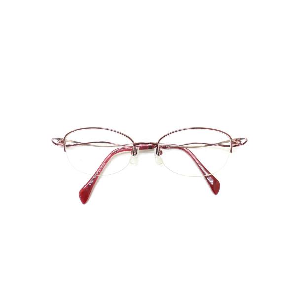 ラインアートシャルマン XL1650 メガネ レッド メタルフレーム ハーフリム オーバル ITJM...
