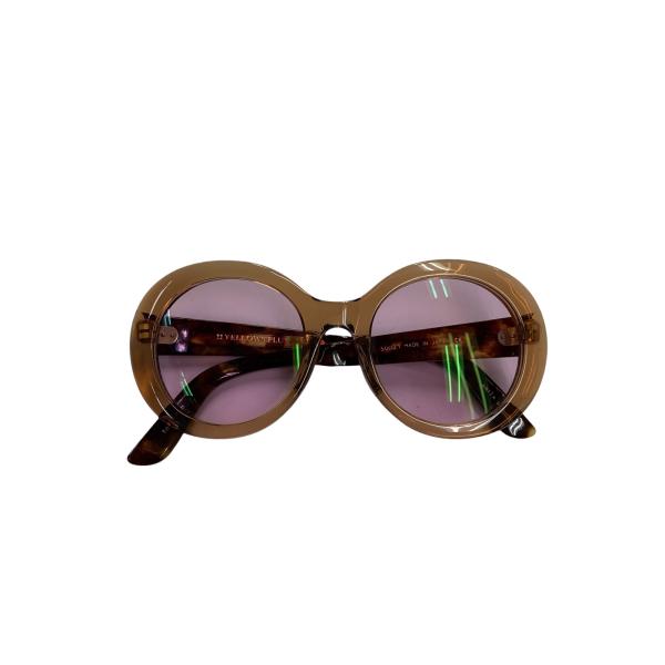 イエローズプラス サングラス ブラウン セルフレーム フルリム ラウンド（丸メガネ） ITLNC19...