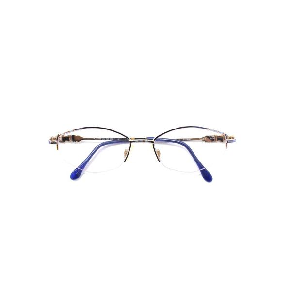 カザール MOD1158 メガネ ブルー メタルフレーム ハーフリム オーバル ITOCL87PZR...