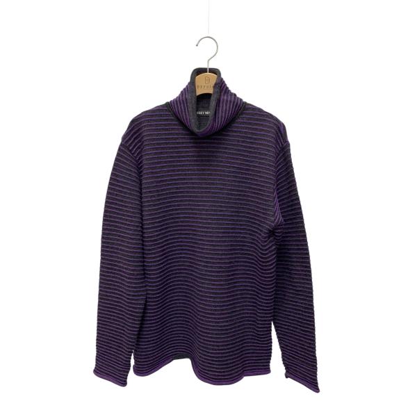 イッセイミヤケ ME83KN039 タートルネックニット 2 パープル パイピング ITUHH57I...