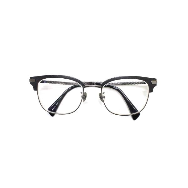 ヨウジヤマモト 19-0021-2 メガネ ブラック/シルバー コンビフレーム フルリム サーモント...