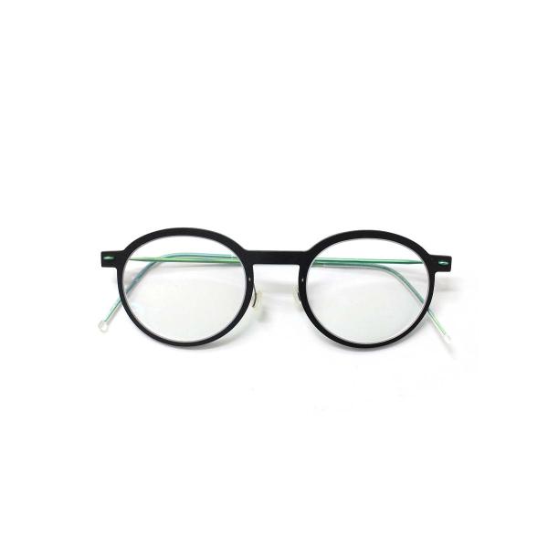 リンドバーグ NOW6586 メガネ 眼鏡 ブラック メタルフレーム フルリム オーバル グリーン ...