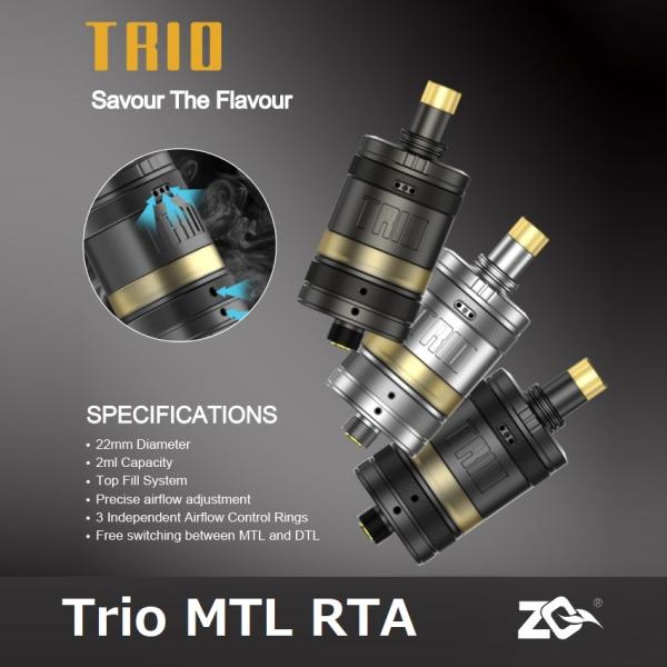 【在庫処分】ZQ Trio MTL RTA VAPE 電子タバコ