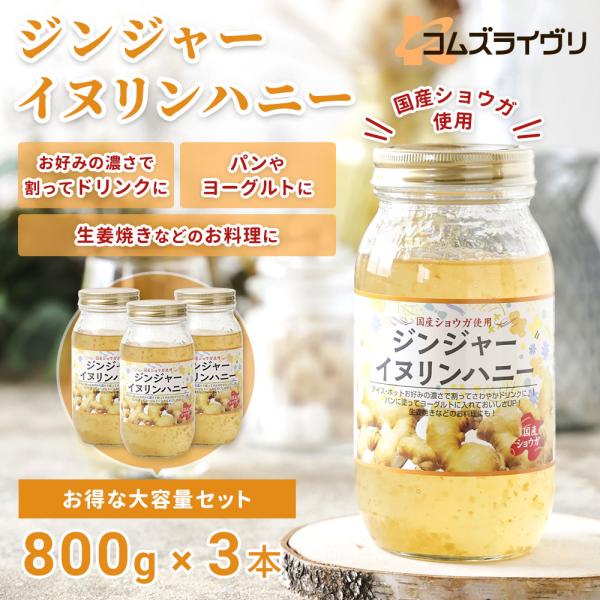 ジンジャーイヌリンハニー　800g　3本セット