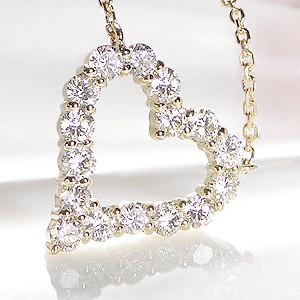 Pt950 K18 YG PG ティアドロップ ダイヤモンド ペンダント ネックレス