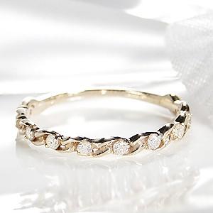 K10 YG ゴールド 指輪 リング ダイヤモンド ダイヤ 0.20ct エタニティ 