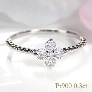 pt900 プラチナ ダイヤモンド ダイヤ 指輪 リング 小花 0.3ct