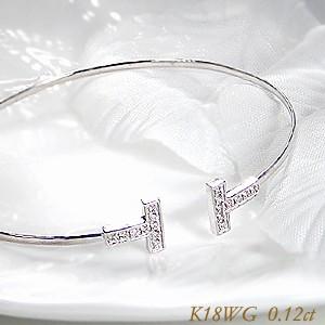 K18 WG ゴールド バングル ダイヤモンド ダイヤ 大人気 フリーサイズ  