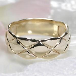 K10 PG YG WG ゴールド 指輪 リング 地金リング 地金 10k 10金 キルティング 人...