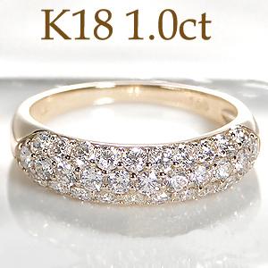 K18 WG YG PG ゴールド ダイヤモンド ダイヤ 指輪 リング パヴェ エタニティ 1カラッ...