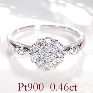 pt900 プラチナ ダイヤモンド ダイヤ 指輪 リング パヴェ 0.46ct