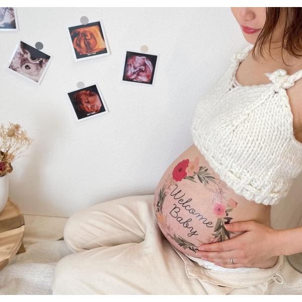 【練習用シール付】 マタニティフォト ベリーペイントシール マタニティフォトシール マタニティシール...