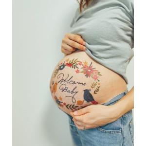 【練習用シール付】 マタニティフォト ベリーペイントシール ボディペイントシール タトゥーシール maternity photo 小物 送料無料 ポスト投函 ZG