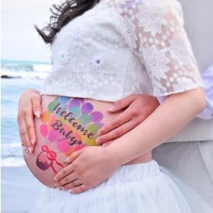 【練習用シール付】 マタニティフォト ベリーペイントシール ボディペイントシール タトゥーシール プレゼント 妊婦 セルフ フォト 小物 送料無料 ポスト投函 ZJ