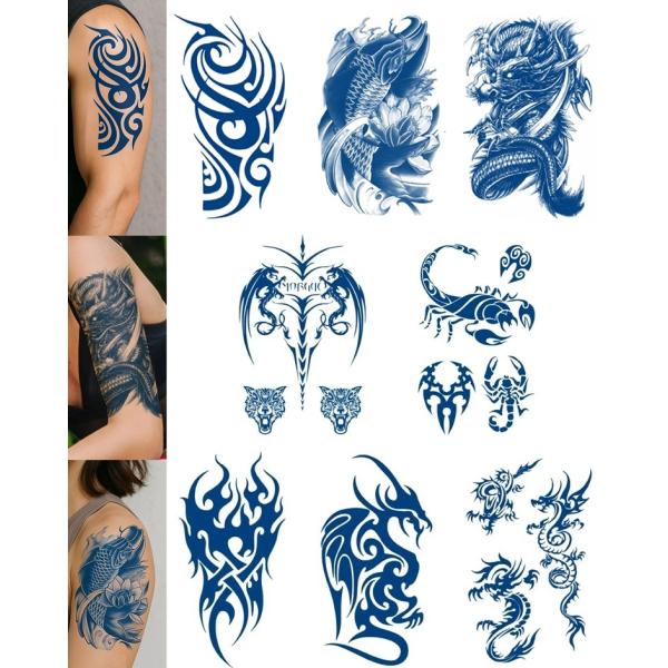 【レビュー特典付】 ジャグアタトゥーシール 8枚セット 腕用 2週間 持続 ジャグアタトゥー ヘナタ...