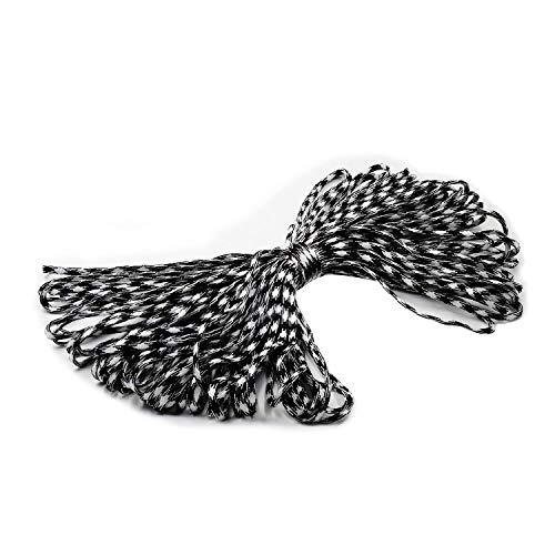 アウトドア用 ロープ パラシュートコード ガイロープ 白+黒