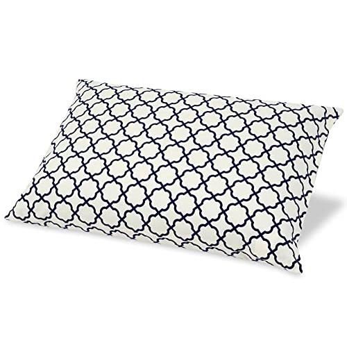 SEIDO そばがら 枕 日本製 そば殻 まくら 高さ調節可能 北欧柄 洋室 (ブルー)