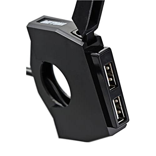デイトナ バイク用 USB電源 合計5V/4.8A ブレーキスイッチ接続 メインキー連動 取付幅13...
