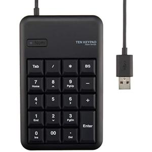 2ポートUSB2.0ハブ付きコンパクトUSBテンキーパッド TK-TCM014BK （ブラック）の商品画像