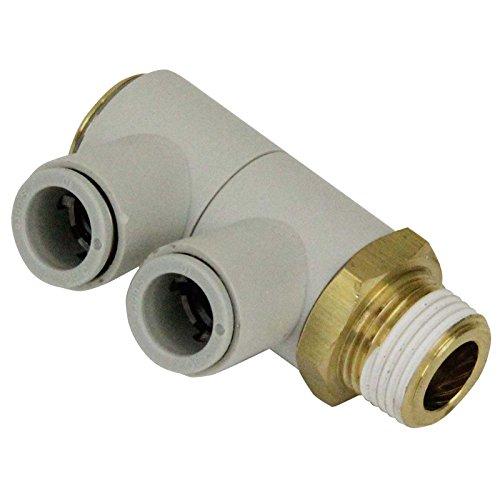 SK11 ワンタッチ管継手 ダブルユニバーサルエルボ 10mmホース用 R3/8 KQ2VD10-0...