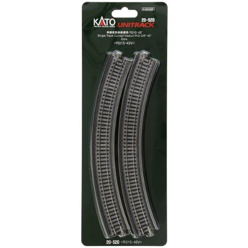 KATO Nゲージ 単線高架曲線線路 R315-45° 2本入 20-520 鉄道模型用品