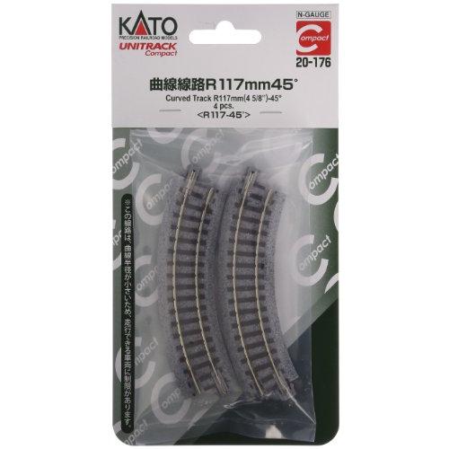 KATO Nゲージ ユニトラックコンパクト曲線線路R117-45° 4本入 20-176 鉄道模型用...