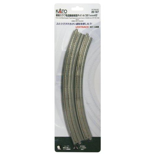 KATO Nゲージ 複線スラブ軌道曲線線路 R414/381-45° 2本入 20-187 鉄道模型...
