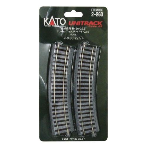 KATO HOゲージ 曲線線路 R430-22.5° 4本入 2-260 鉄道模型用品