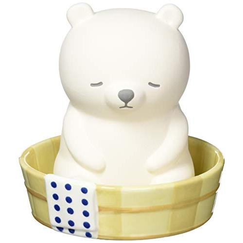 りぶはあと 素焼き加湿器 銭湯 ねむねむアニマルズ しろくまのラッキー ポット本体:約W8xD8xH...