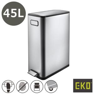 EKO エコフライ ステップビン 45L ゴミ箱 ダストボックス シルバー ペダルビン 両開き オールステンレス 大容量 衛生的 清潔 ウイルス対策 EK9377MT-45L