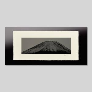 IGREBOW 山梨県 ダイヤモンド富士 ビッグサイズ アイグレボウ インテリアフォト 越前塗板フレーム ビッグサイズ モノクローム