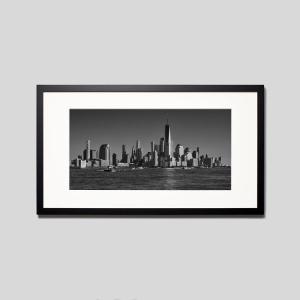 IGREBOW ニューヨーク ホーボーケンから望むマンハッタン ビッグサイズ アイグレボウ インテリアフォト ウッド黒フレーム ビッグサイズ モノクローム