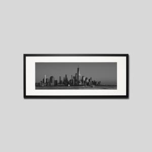 IGREBOW アメリカ ニューヨーク 夕暮れのマンハッタン アイグレボウ インテリアフォト ウッド黒フレーム ビッグサイズ モノクローム